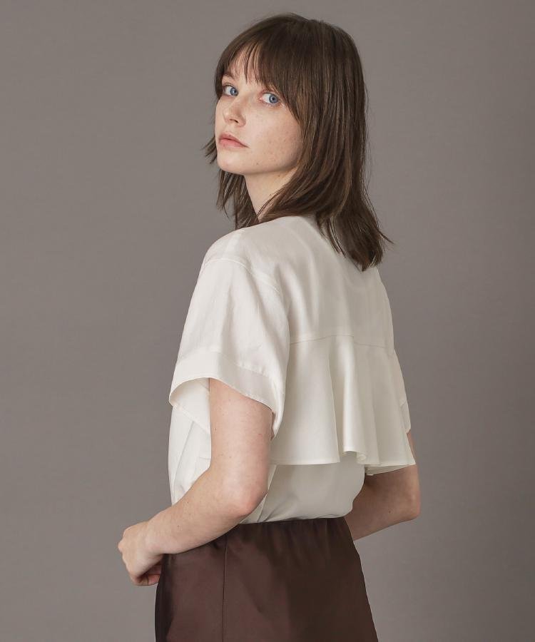 【ドレステリア/DRESSTERIOR】の【洗える/コットン100%】バックフレアティアードブラウス 人気、トレンドファッション・服の通販 founy(ファニー) 　ファッション　Fashion　レディースファッション　Fashion for Women　トップス・カットソー　Cut & Sew Tops　シャツ・ブラウス・オフィスカジュアル　Elegant Blouses & Button-Ups　バッグ　Bags　洗える　Machine Washable　クラシカル　Classical, Vintage-Inspired　サテン　Satin, Glossy Fabric　スマート　Smart, Elegant　なめらか　Smooth, Silky Texture　バランス　Balance, Style Balance　フレア　Flare, Flared　ボトム　Bottoms, Lower Wear　ラグジュアリー　Luxury, Elegant　おすすめ　Recommended / Our Picks　エレガント 上品　Elegant　 other-1|ID: prp329100004759401 ipo3291000000034438236