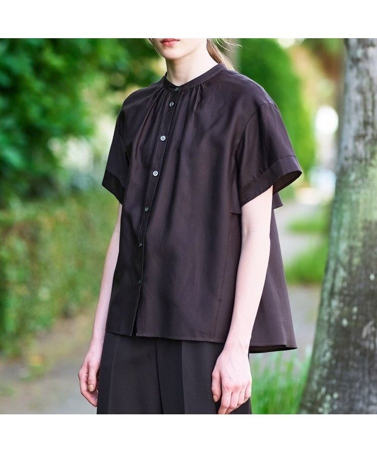 【ドレステリア/DRESSTERIOR】の【洗える/コットン100%】バックフレアティアードブラウス インテリア・キッズ・メンズ・レディースファッション・服の通販 founy(ファニー) 　ファッション　Fashion　レディースファッション　Fashion for Women　トップス・カットソー　Cut & Sew Tops　シャツ・ブラウス・オフィスカジュアル　Elegant Blouses & Button-Ups　バッグ　Bags　洗える　Machine Washable　クラシカル　Classical, Vintage-Inspired　サテン　Satin, Glossy Fabric　スマート　Smart, Elegant　なめらか　Smooth, Silky Texture　バランス　Balance, Style Balance　フレア　Flare, Flared　ボトム　Bottoms, Lower Wear　ラグジュアリー　Luxury, Elegant　おすすめ　Recommended / Our Picks　エレガント 上品　Elegant　ブラウン|ID: prp329100004759401 ipo3291000000034438239