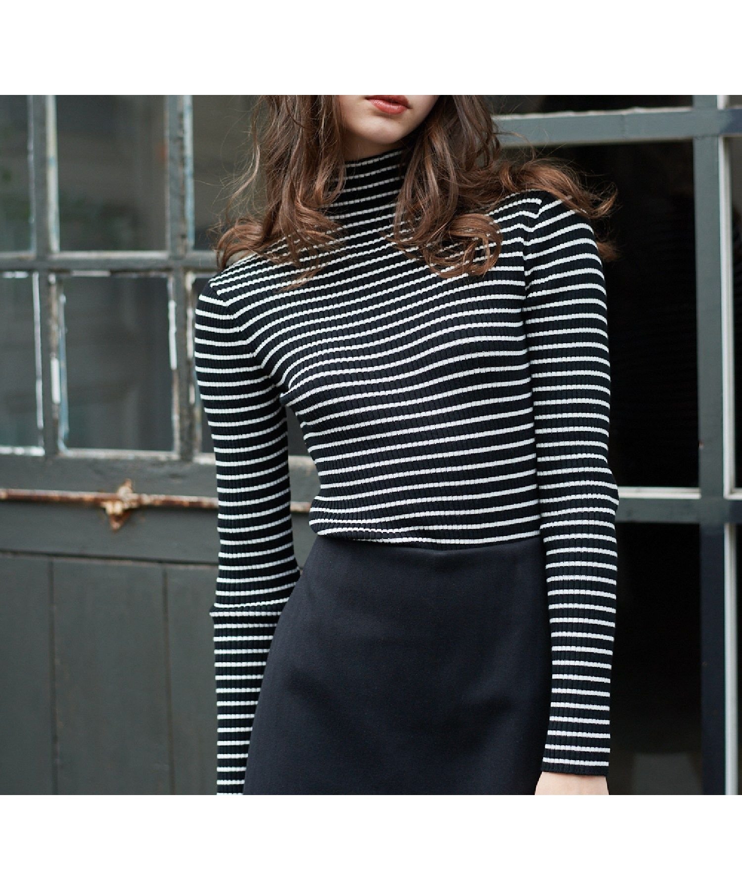 【レトロガール/RETRO GIRL】の【WEB限定カラー追加】リブハイネックニット インテリア・キッズ・メンズ・レディースファッション・服の通販 founy(ファニー) 　ファッション　Fashion　レディースファッション　Fashion for Women　トップス・カットソー　Cut & Sew Tops　ニット　Knit Tops & Sweaters　おすすめ　Recommended / Our Picks　インナー　Innerwear　カラフル　Colorful Design　シンプル　Simple, Minimal　タートルネック　Turtleneck, High Neck　トレンド　Trend, Trending Now　ハイネック　High Neck, Mock Neck　プチプライス・低価格　Affordable / Budget Price　ベーシック　Basic, Essential　ボトム　Bottoms, Lower Wear　マフラー　Scarf, Muffler　リブニット　Rib Knit, Ribbed Knit　冬　Winter / This Winter　定番　Standard, Basic Item　ブラック/ボーダー|ID: prp329100004759406 ipo3291000000034438294