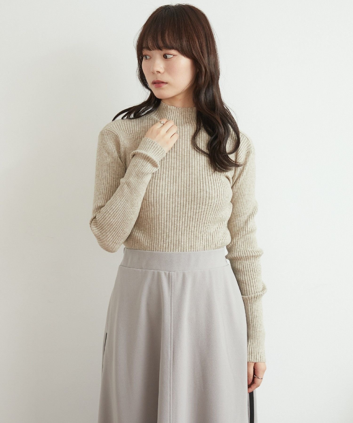 【レトロガール/RETRO GIRL】の【WEB限定カラー追加】リブハイネックニット インテリア・キッズ・メンズ・レディースファッション・服の通販 founy(ファニー) 　ファッション　Fashion　レディースファッション　Fashion for Women　トップス・カットソー　Cut & Sew Tops　ニット　Knit Tops & Sweaters　おすすめ　Recommended / Our Picks　インナー　Innerwear　カラフル　Colorful Design　シンプル　Simple, Minimal　タートルネック　Turtleneck, High Neck　トレンド　Trend, Trending Now　ハイネック　High Neck, Mock Neck　プチプライス・低価格　Affordable / Budget Price　ベーシック　Basic, Essential　ボトム　Bottoms, Lower Wear　マフラー　Scarf, Muffler　リブニット　Rib Knit, Ribbed Knit　冬　Winter / This Winter　定番　Standard, Basic Item　ライトベージュ|ID: prp329100004759406 ipo3291000000034438302