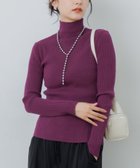 【レトロガール/RETRO GIRL】の【WEB限定カラー追加】リブハイネックニット パープル|ID: prp329100004759406 ipo3291000000034438315