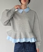 【ジュノア/JUNOAH】のフリルレイヤードスウェット 杢グレー|ID: prp329100004759478 ipo3291000000034482889