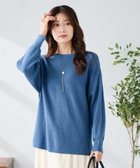 【アー ヴェー ヴェー/a.v.v】の【洗える】切替ボートネックチュニックニット ブルー|ID: prp329100004759546 ipo3291000000034660609