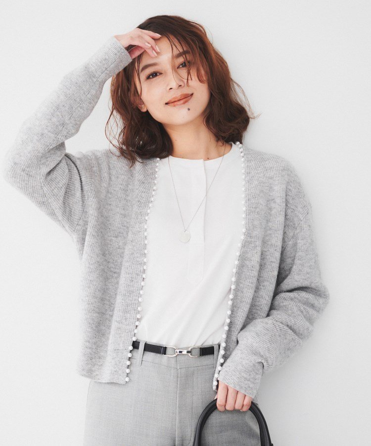 【アンタイトル/UNTITLED】の【洗える/ボレロ】パール調付きニットカーディガン 人気、トレンドファッション・服の通販 founy(ファニー) 　ファッション　Fashion　レディースファッション　Fashion for Women　トップス・カットソー　Cut & Sew Tops　ニット　Knit Tops & Sweaters　カーディガン・羽織り　Layered Style Cardigans　カーディガン　Cardigan, Knitwear　スマート　Smart, Elegant　パール　Pearl, Pearl Accent　ボレロ　Bolero, Short Cardigan　ミックス　Mix, Mixed Style　洗える　Machine Washable　畦　Ribbed Knit　 other-1|ID: prp329100004759567 ipo3291000000034439621
