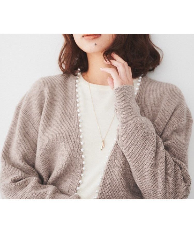 【アンタイトル/UNTITLED】の【洗える/ボレロ】パール調付きニットカーディガン インテリア・キッズ・メンズ・レディースファッション・服の通販 founy(ファニー) 　ファッション　Fashion　レディースファッション　Fashion for Women　トップス・カットソー　Cut & Sew Tops　ニット　Knit Tops & Sweaters　カーディガン・羽織り　Layered Style Cardigans　カーディガン　Cardigan, Knitwear　スマート　Smart, Elegant　パール　Pearl, Pearl Accent　ボレロ　Bolero, Short Cardigan　ミックス　Mix, Mixed Style　洗える　Machine Washable　畦　Ribbed Knit　ベージュ|ID: prp329100004759567 ipo3291000000034439624