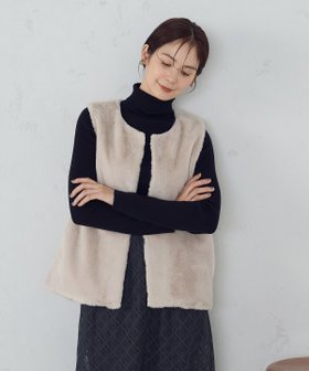 【コムサイズム/COMME CA ISM】のラビット調 ファージレ 人気、トレンドファッション・服の通販 founy(ファニー) ファッション Fashion レディースファッション Fashion for Women アウター Coat / Outerwear Collection トップス・カットソー Cut & Sew Tops ベスト&ジレ / 重ね着スタイル Vests & Gilets ストレッチ Stretch, Stretchy Fabric ポケット Pocket, Pocket Detail ラウンド Round, Round Neck 秋 Autumn |ID:prp329100004759575