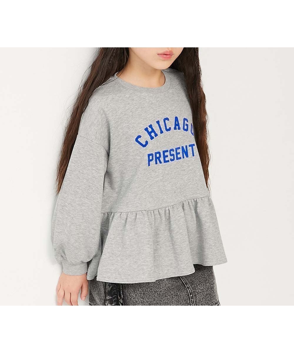 【デビロック/devirock / KIDS】のガールズ ペプラム トレーナー トレーナー トップス 25AW インテリア・キッズ・メンズ・レディースファッション・服の通販 founy(ファニー) 　ファッション　Fashion　キッズファッション　Fashion for Kids　トップス・カットソー　Cut & Sew Tops　トレーナー　Sweatshirt, Trainer　プリント　Print, Printed Pattern　ペプラム　Peplum, Flared Hem　ワイド　Wide, Wide Fit　A/W・秋冬　Autumn/Winter　おすすめ　Recommended / Our Picks　2025年　2025　2025-2026秋冬・A/W　Autumn/Winter 2025–26 AW25–26　杢グレー|ID: prp329100004759611 ipo3291000000034439964