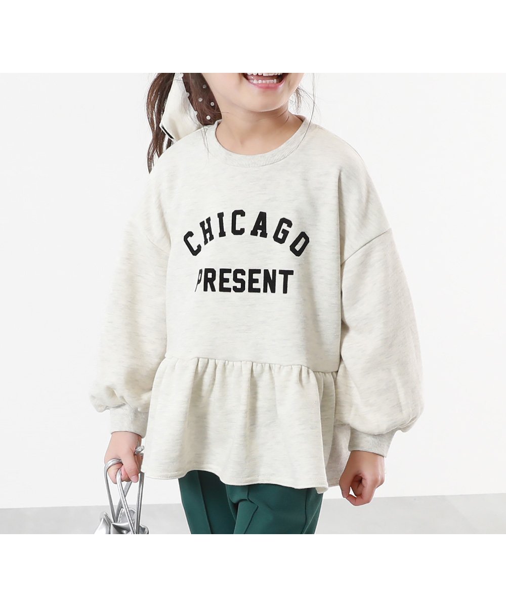 【デビロック/devirock / KIDS】のガールズ ペプラム トレーナー トレーナー トップス 25AW インテリア・キッズ・メンズ・レディースファッション・服の通販 founy(ファニー) 　ファッション　Fashion　キッズファッション　Fashion for Kids　トップス・カットソー　Cut & Sew Tops　トレーナー　Sweatshirt, Trainer　プリント　Print, Printed Pattern　ペプラム　Peplum, Flared Hem　ワイド　Wide, Wide Fit　A/W・秋冬　Autumn/Winter　おすすめ　Recommended / Our Picks　2025年　2025　2025-2026秋冬・A/W　Autumn/Winter 2025–26 AW25–26　オートミール|ID: prp329100004759611 ipo3291000000034439965