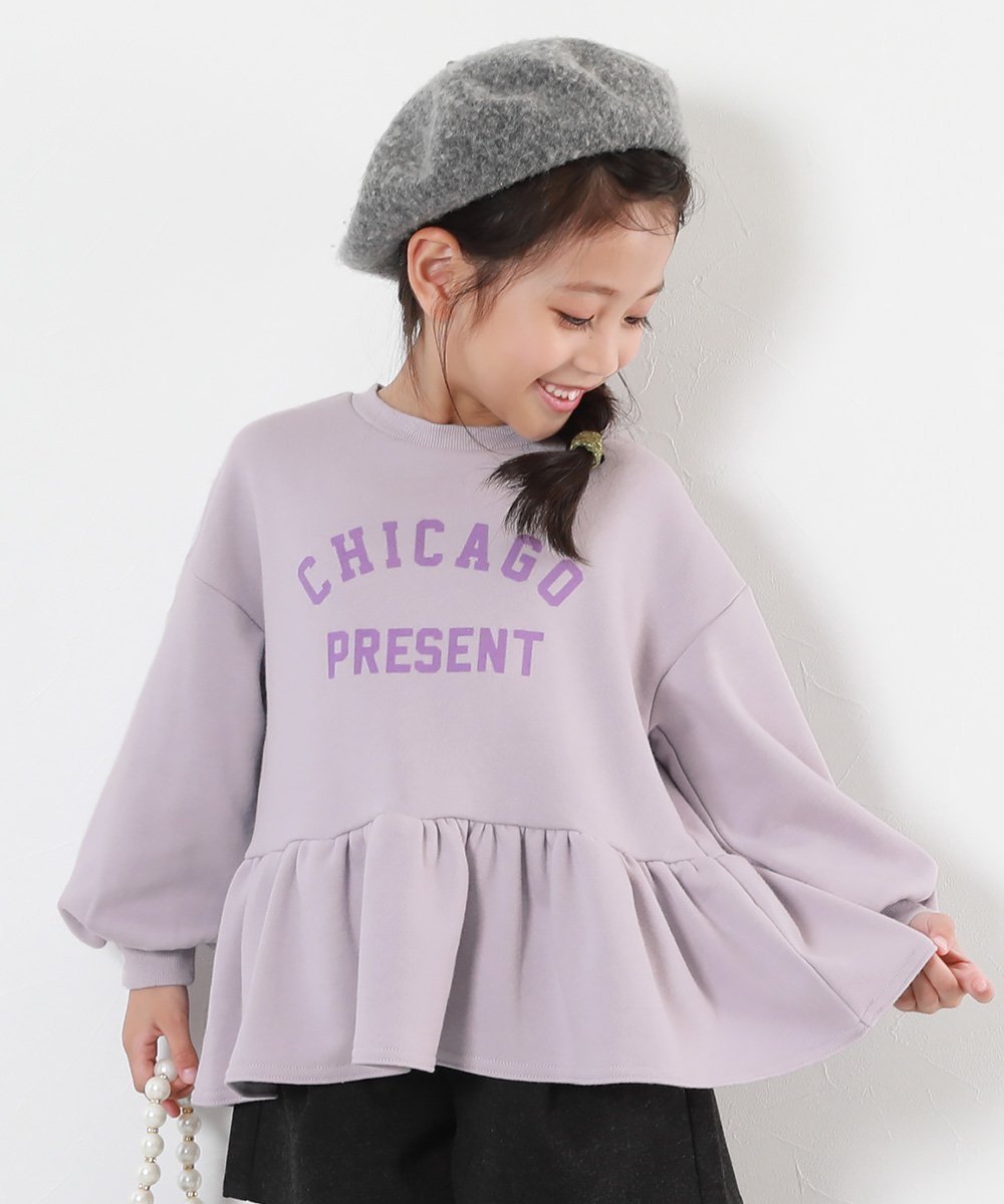 【デビロック/devirock / KIDS】のガールズ ペプラム トレーナー トレーナー トップス 25AW インテリア・キッズ・メンズ・レディースファッション・服の通販 founy(ファニー) 　ファッション　Fashion　キッズファッション　Fashion for Kids　トップス・カットソー　Cut & Sew Tops　トレーナー　Sweatshirt, Trainer　プリント　Print, Printed Pattern　ペプラム　Peplum, Flared Hem　ワイド　Wide, Wide Fit　A/W・秋冬　Autumn/Winter　おすすめ　Recommended / Our Picks　2025年　2025　2025-2026秋冬・A/W　Autumn/Winter 2025–26 AW25–26　ライラック|ID: prp329100004759611 ipo3291000000034439969