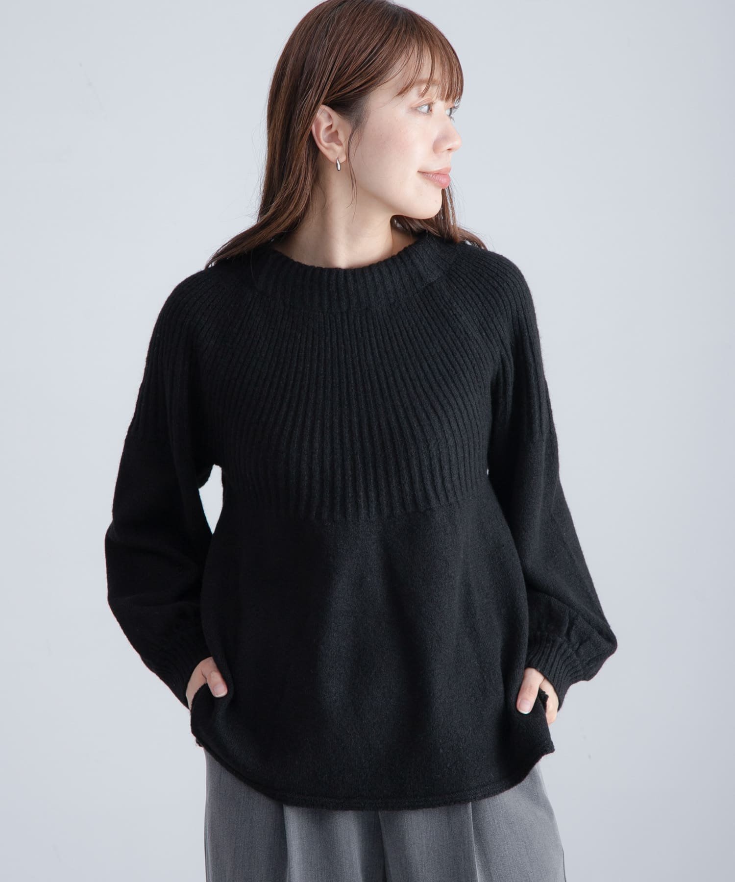 【サニーレーベル/Sonny Label / URBAN RESEARCH】の『WEB限定』バックリボンもちもちニット インテリア・キッズ・メンズ・レディースファッション・服の通販 founy(ファニー) 　ファッション　Fashion　レディースファッション　Fashion for Women　トップス・カットソー　Cut & Sew Tops　ニット　Knit Tops & Sweaters　2025年　2025　2025-2026秋冬・A/W　Autumn/Winter 2025–26 AW25–26　冬　Winter / This Winter　おすすめ　Recommended / Our Picks　シンプル　Simple, Minimal　ダウン　Down, Puffer　デニム　Denim, Jeans Material　フレア　Flare, Flared　ベロア　Velour, Soft Velvet　リボン　Ribbon, Bow　A/W・秋冬　Autumn/Winter　ブラック|ID: prp329100004759666 ipo3291000000034894947