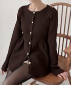 【ジュノア/JUNOAH】のMeiru ペプラムニットカーディガン ダークブラウン|ID: prp329100004759671 ipo3291000000034619125