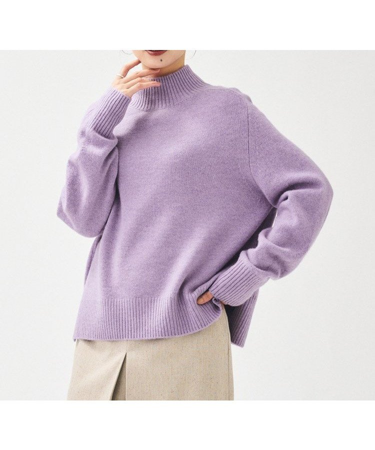 【アンタイトル/UNTITLED】の【8色展開/洗える】ウールカシミヤ ハイネックニット インテリア・キッズ・メンズ・レディースファッション・服の通販 founy(ファニー) 　ファッション　Fashion　レディースファッション　Fashion for Women　トップス・カットソー　Cut & Sew Tops　ニット　Knit Tops & Sweaters　スマート　Smart, Elegant　スリット　Slit, Slit Detail　ハイネック　High Neck, Mock Neck　バランス　Balance, Style Balance　ブラウジング　Blouson Silhouette, Cinched Waist　ミックス　Mix, Mixed Style　ロング　Long, Long-Length　ワイド　Wide, Wide Fit　人気　Popular, Best Seller　定番　Standard, Basic Item　洗える　Machine Washable　パープル|ID: prp329100004759792 ipo3291000000034441439