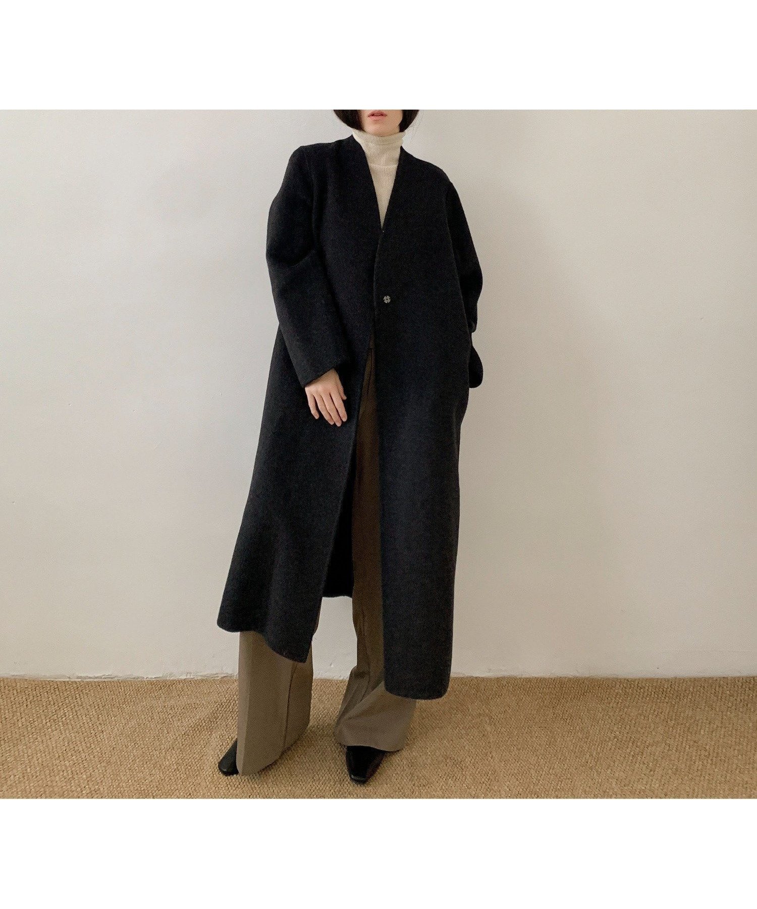 【その他のブランド/Other】のDECADE CLASSIC ノーカラーリバーウールコート インテリア・キッズ・メンズ・レディースファッション・服の通販 founy(ファニー) ファッション Fashion レディースファッション Fashion for Women アウター Coat / Outerwear Collection コート・ロングコート・ピーコート Long Coats, Peacoats & More クラシック Classic, Timeless Style シンプル Simple, Minimal スタイリッシュ Stylish, Fashionable モダン Modern, Contemporary ブラック|ID: prp329100004759800 ipo3291000000034441510