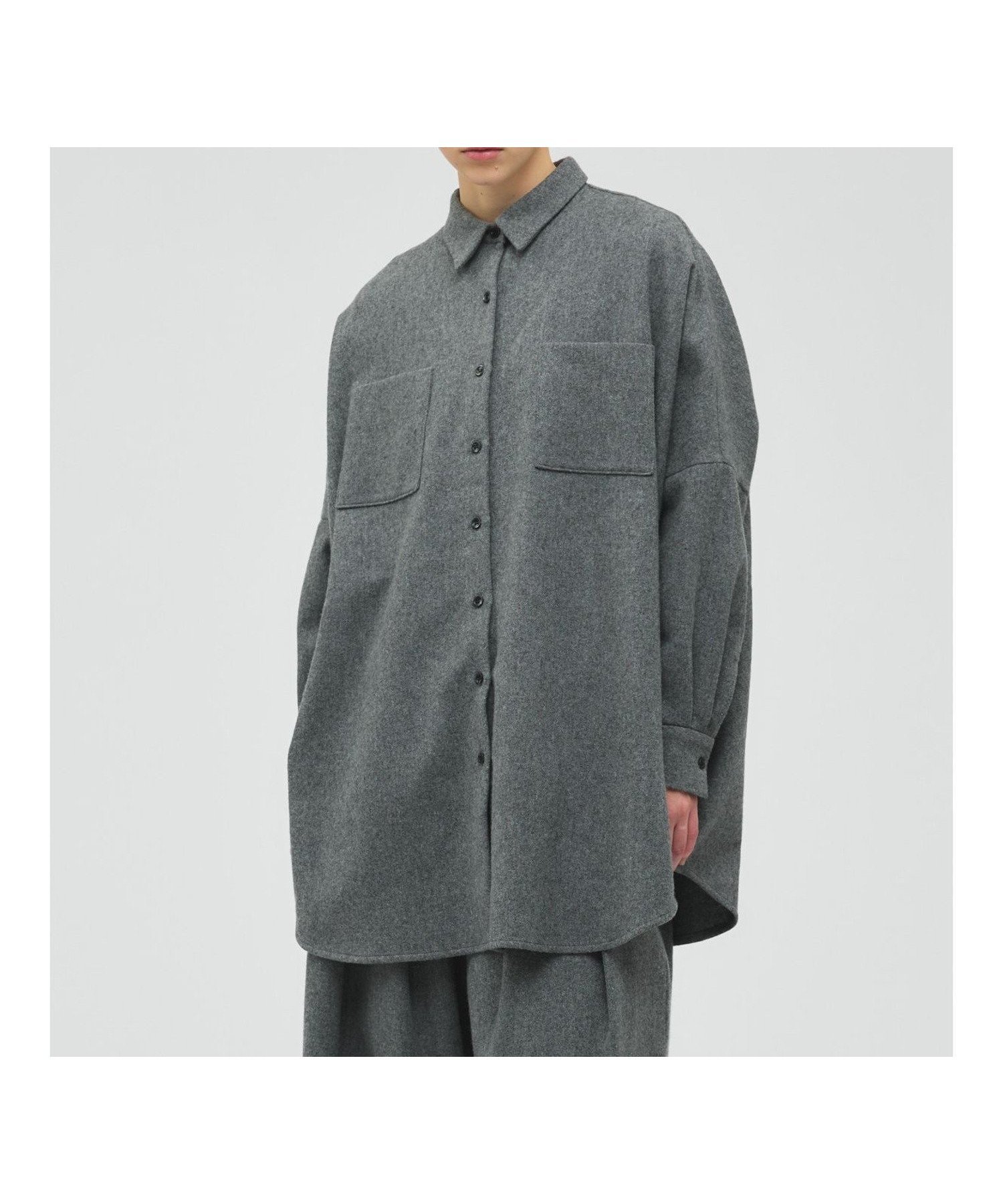 【マーコート/MARcourt】のmizuiro ind ポケット付きワイドシャツ 人気、トレンドファッション・服の通販 founy(ファニー) 　ファッション　Fashion　レディースファッション　Fashion for Women　トップス・カットソー　Cut & Sew Tops　シャツ・ブラウス・オフィスカジュアル　Elegant Blouses & Button-Ups　ストレッチ　Stretch, Stretchy Fabric　セットアップ　Set-Up, Coordinated Outfit　タートル　Turtleneck, Turtle Collar　フロント　Front, Front Design　ベーシック　Basic, Essential　ポケット　Pocket, Pocket Detail　レギュラー　Regular, Standard Fit　ワイド　Wide, Wide Fit　無地　Plain, Solid Color　長袖　Long Sleeve, Full Sleeve　 other-1|ID: prp329100004759807 ipo3291000000034613824