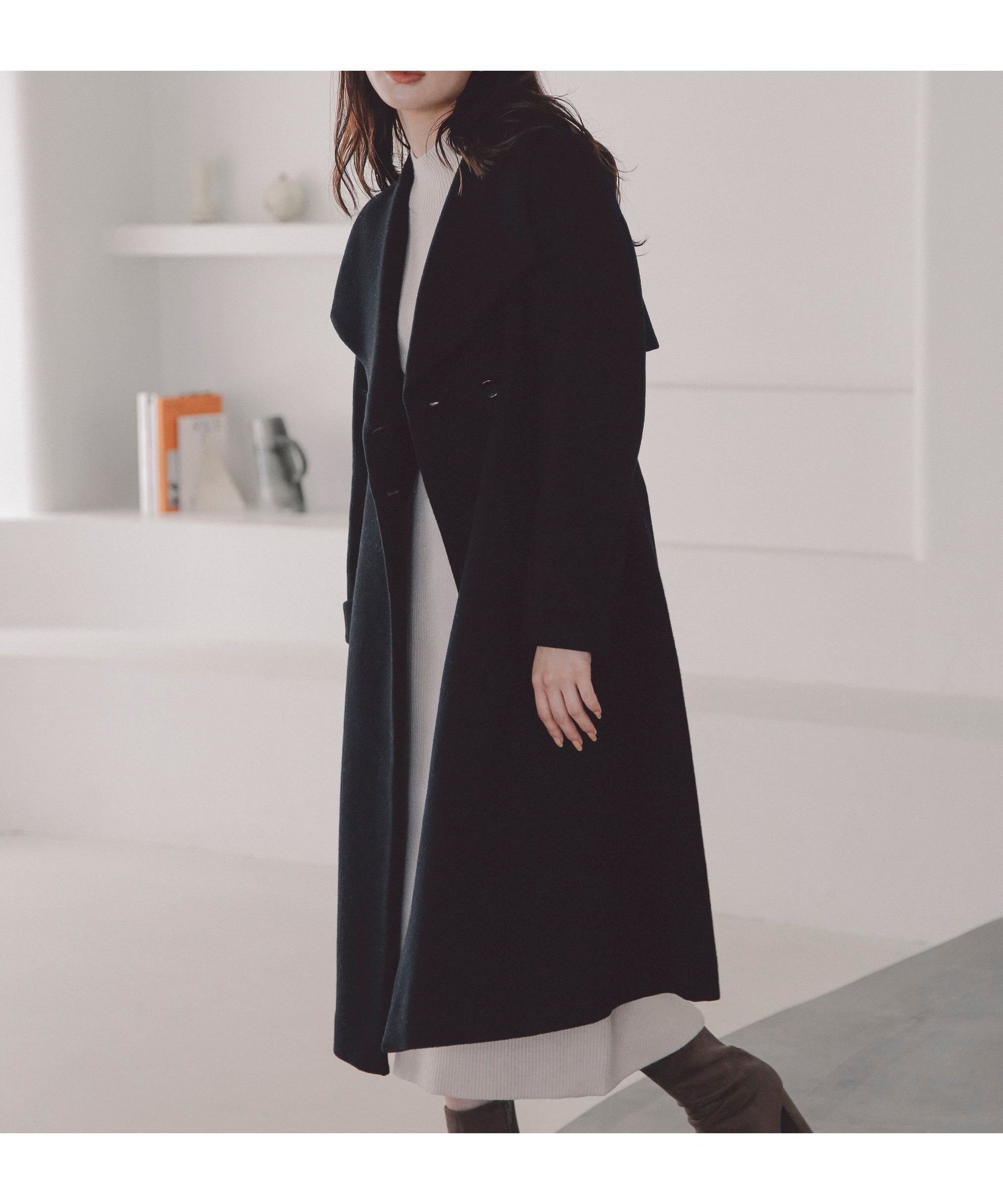 【プロポーション ボディドレッシング/PROPORTION BODY DRESSING】のビッグカラーコート/23AW インテリア・キッズ・メンズ・レディースファッション・服の通販 founy(ファニー) 　ファッション　Fashion　レディースファッション　Fashion for Women　アウター　Coat / Outerwear Collection　コート・ロングコート・ピーコート　Long Coats, Peacoats & More　ビッグ　Big, Oversized　フェミニン　Feminine, Girly　ロング　Long, Long-Length　エレガント 上品　Elegant　定番　Standard, Basic Item　ビジネス 仕事 通勤　Business / Work / Commuting　ブラック|ID: prp329100004759825 ipo3291000000034441715