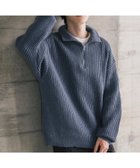【ロッキーモンロー/Rocky Monroe】のオーバーサイズ畦編みハーフジップニットセーター 人気、トレンドファッション・服の通販 founy(ファニー) ファッション Fashion レディースファッション Fashion for Women トップス・カットソー Cut & Sew Tops ニット Knit Tops & Sweaters 畦編みニット・テクスチャードトップス Ribbed Knit Sweaters / Textured Knit Tops インナー Innerwear 畦 Ribbed Knit シンプル Simple, Minimal スラックス Slacks, Dress Pants デニム Denim, Jeans Material バランス Balance, Style Balance フェミニン Feminine, Girly メンズ Men's, Menswear リラックス Relax, Relaxed Fit 再入荷 Restock / Back in Stock おすすめ Recommended / Our Picks thumbnail ブルー|ID: prp329100004759920 ipo3291000000034697127