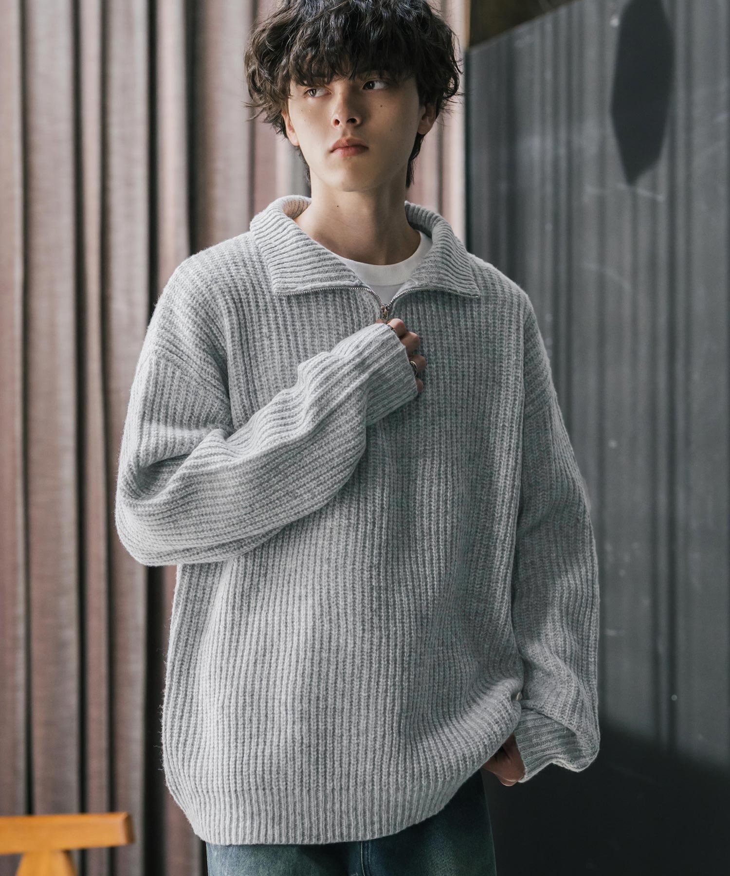 【ロッキーモンロー/Rocky Monroe】のオーバーサイズ畦編みハーフジップニットセーター インテリア・キッズ・メンズ・レディースファッション・服の通販 founy(ファニー) ファッション Fashion レディースファッション Fashion for Women トップス・カットソー Cut & Sew Tops ニット Knit Tops & Sweaters 畦編みニット・テクスチャードトップス Ribbed Knit Sweaters / Textured Knit Tops インナー Innerwear 畦 Ribbed Knit シンプル Simple, Minimal スラックス Slacks, Dress Pants デニム Denim, Jeans Material バランス Balance, Style Balance フェミニン Feminine, Girly メンズ Men's, Menswear リラックス Relax, Relaxed Fit 再入荷 Restock / Back in Stock おすすめ Recommended / Our Picks M.オフ|ID: prp329100004759920 ipo3291000000034697137