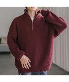 【ロッキーモンロー/Rocky Monroe】のオーバーサイズ畦編みハーフジップニットセーター 人気、トレンドファッション・服の通販 founy(ファニー) ファッション Fashion レディースファッション Fashion for Women トップス・カットソー Cut & Sew Tops ニット Knit Tops & Sweaters 畦編みニット・テクスチャードトップス Ribbed Knit Sweaters / Textured Knit Tops インナー Innerwear 畦 Ribbed Knit シンプル Simple, Minimal スラックス Slacks, Dress Pants デニム Denim, Jeans Material バランス Balance, Style Balance フェミニン Feminine, Girly メンズ Men's, Menswear リラックス Relax, Relaxed Fit 再入荷 Restock / Back in Stock おすすめ Recommended / Our Picks thumbnail ワイン|ID: prp329100004759920 ipo3291000000034697143