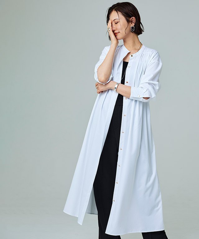 【ピエロ/Pierrot】のRASW ゴールドボタンロングシャツワンピース インテリア・キッズ・メンズ・レディースファッション・服の通販 founy(ファニー) ファッション Fashion レディースファッション Fashion for Women ワンピース Dresses シャツワンピース / 1枚で着映えコーデ Shirt Dresses ギャザー Gathered, Ruffled ドレープ Drape, Draping Fabric メタル Metal, Metal Parts エレガント 上品 Elegant オフホワイト|ID: prp329100004760029 ipo3291000000034445274
