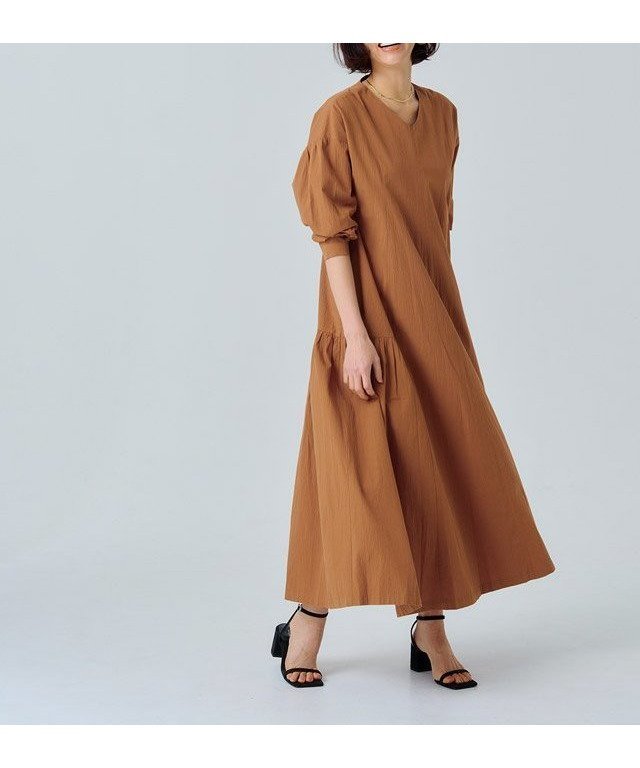 【ピエロ/Pierrot】のRASW ギャザー切り替えワンピース インテリア・キッズ・メンズ・レディースファッション・服の通販 founy(ファニー) ファッション Fashion レディースファッション Fashion for Women ワンピース Dresses ギャザー Gathered, Ruffled ロング Long, Long-Length オレンジ|ID: prp329100004760033 ipo3291000000034445291