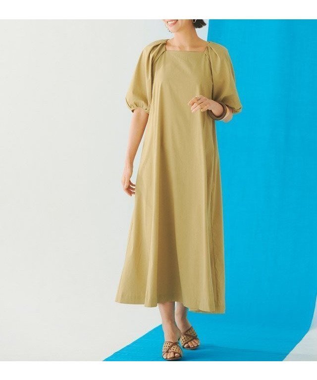【ピエロ/Pierrot】のRASW ボリュームスリーブワンピース インテリア・キッズ・メンズ・レディースファッション・服の通販 founy(ファニー) ファッション Fashion レディースファッション Fashion for Women ワンピース Dresses スクエア Square, Square Shape スリーブ Sleeve, Long Sleeve / Short Sleeve イエロー|ID: prp329100004760035 ipo3291000000034445299