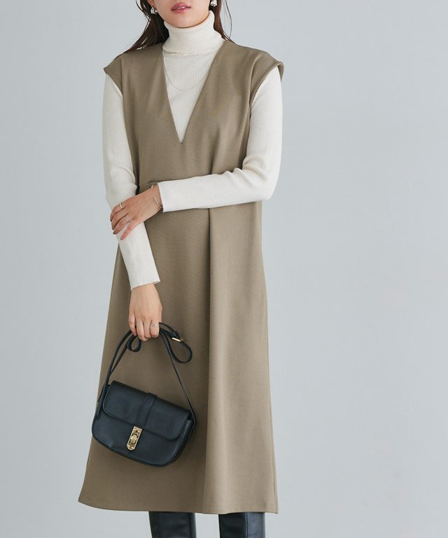 【ピエロ/Pierrot】のインナーセットポンチワンピース インテリア・キッズ・メンズ・レディースファッション・服の通販 founy(ファニー) ファッション Fashion レディースファッション Fashion for Women ワンピース Dresses カットソー Cut and Sewn Top フレア Flare, Flared ロング Long, Long-Length ベージュ|ID: prp329100004760039 ipo3291000000034445318