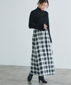 【ピエロ/Pierrot】のタートルネックフレアスリーブドッキングワンピース ブラック×チェック|ID: prp329100004760049 ipo3291000000034445394