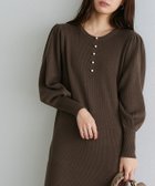 【ピエロ/Pierrot】の2wayパールデザインニットワンピース ブラウン|ID: prp329100004760052 ipo3291000000034445407