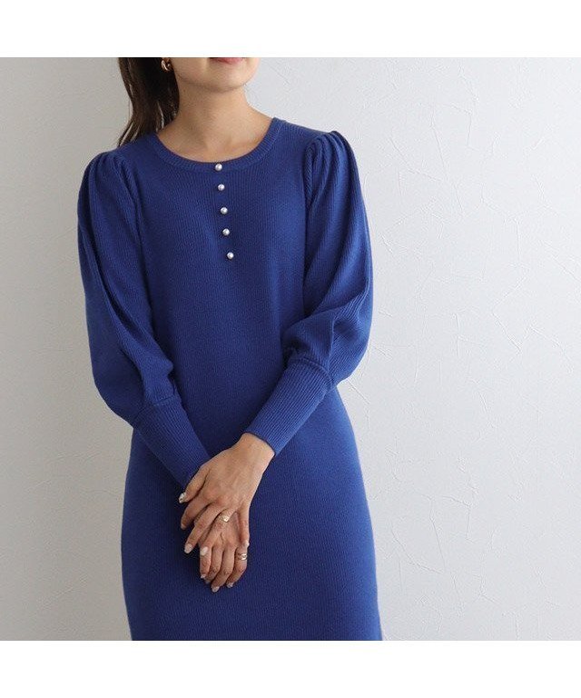 【ピエロ/Pierrot】の2wayパールデザインニットワンピース インテリア・キッズ・メンズ・レディースファッション・服の通販 founy(ファニー) ファッション Fashion レディースファッション Fashion for Women ワンピース Dresses ニットワンピース Knit Dresses パール Pearl, Pearl Accent ブルー|ID: prp329100004760052 ipo3291000000034445410