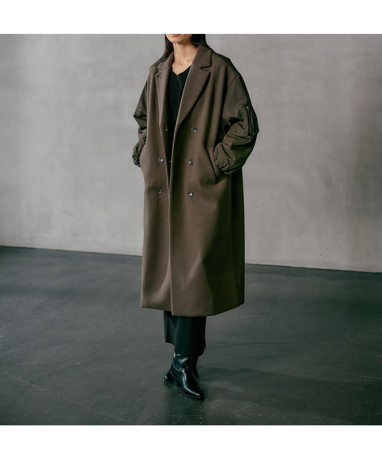 【レプシィム ローリーズファーム/LEPSIM LOWRYS FARM】のドッキングロングコート インテリア・キッズ・メンズ・レディースファッション・服の通販 founy(ファニー) ファッション Fashion レディースファッション Fashion for Women アウター Coat / Outerwear Collection コート・ロングコート・ピーコート Long Coats, Peacoats & More おすすめ Recommended / Our Picks スラックス Slacks, Dress Pants スリーブ Sleeve, Long Sleeve / Short Sleeve トレンド Trend, Trending Now ドッキング Docking, Mixed Material ロング Long, Long-Length 今季 This Season, Current Season 冬 Winter / This Winter 定番 Standard, Basic Item モカーキ53|ID: prp329100004760053 ipo3291000000034859579