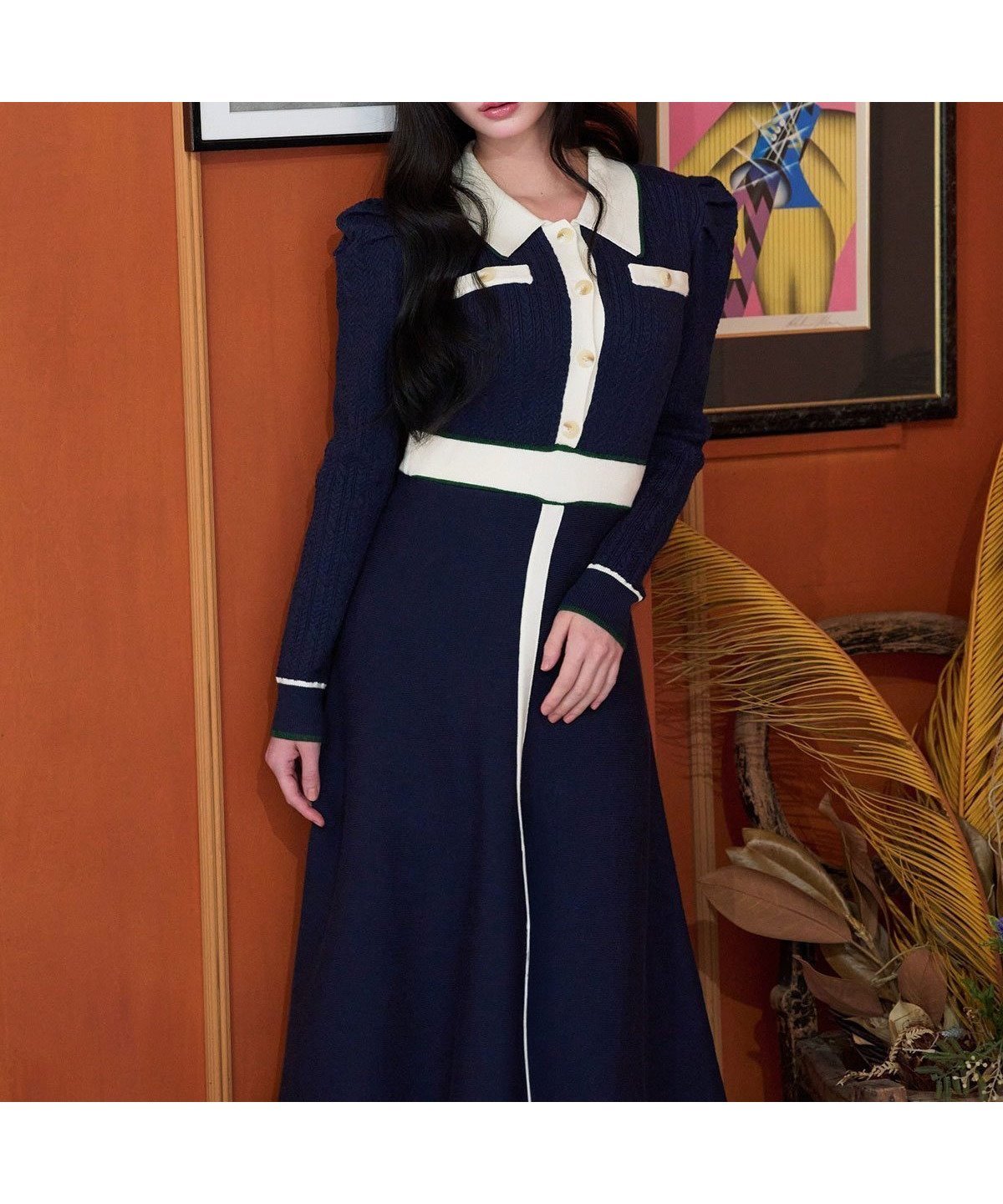 【レディアゼル/REDYAZEL】のマルチケーブルバイカラーニットワンピース インテリア・キッズ・メンズ・レディースファッション・服の通販 founy(ファニー) ファッション Fashion レディースファッション Fashion for Women ワンピース Dresses ニットワンピース Knit Dresses おすすめ Recommended / Our Picks クラシカル Classical, Vintage-Inspired クラシック Classic, Timeless Style フィット Fit, Slim Fit フレア Flare, Flared ロング Long, Long-Length ネイビー|ID: prp329100004760064 ipo3291000000034550880