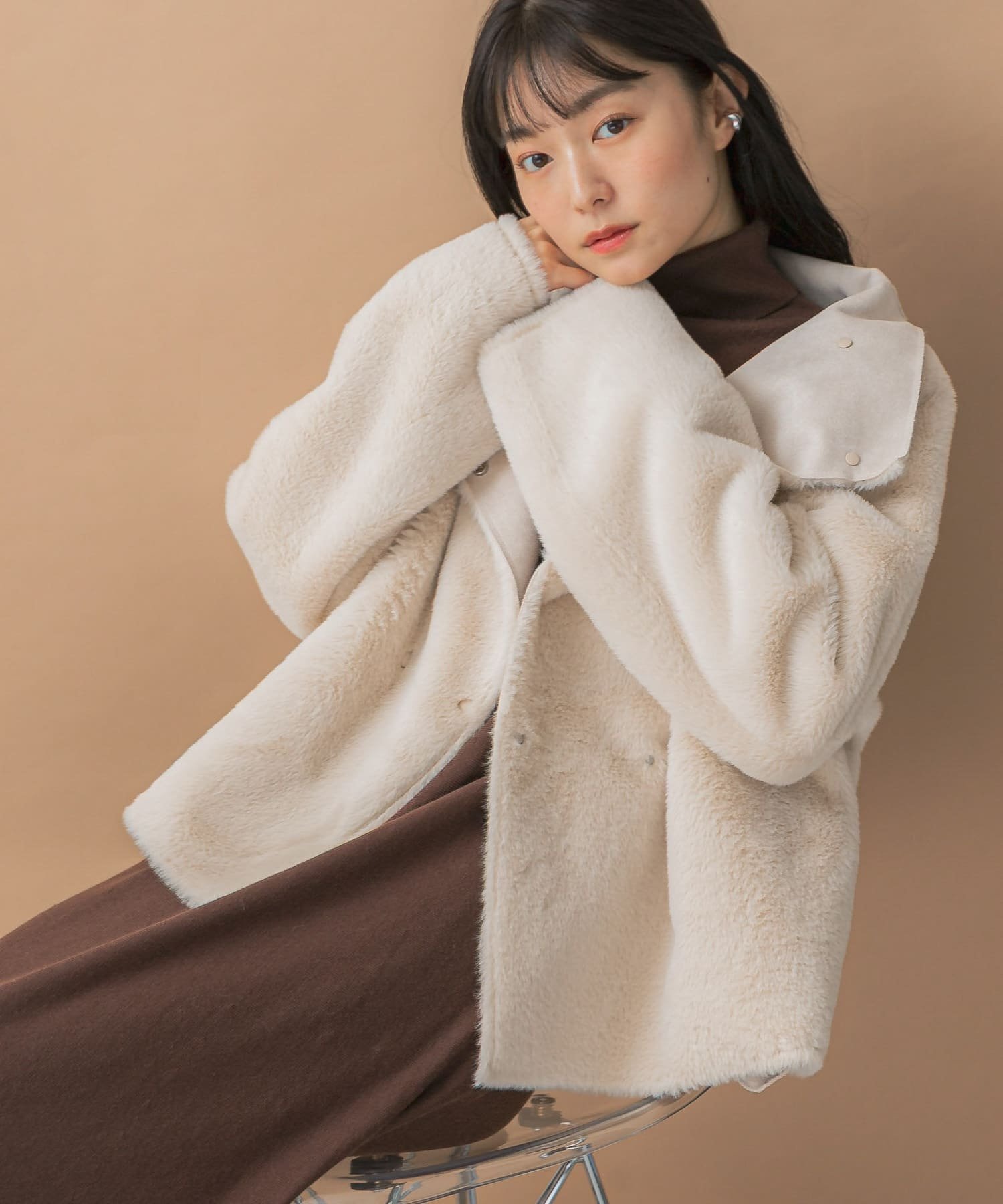 【アーバンリサーチ ロッソ/URBAN RESEARCH ROSSO】の『WEB限定』リバーシブルファーブルゾン インテリア・キッズ・メンズ・レディースファッション・服の通販 founy(ファニー) 　ファッション　Fashion　レディースファッション　Fashion for Women　アウター　Coat / Outerwear Collection　ブルゾンジャケット・スポーティアウター　Blouson Jackets　2025年　2025　2025-2026秋冬・A/W　Autumn/Winter 2025–26 AW25–26　冬　Winter / This Winter　スタンド　Stand Collar, Upright Stand　ビッグ　Big, Oversized　ブルゾン　Blouson, Bomber Jacket　リバーシブル　Reversible, Two-Sided　A/W・秋冬　Autumn/Winter　IVORY|ID: prp329100004760103 ipo3291000000034657457