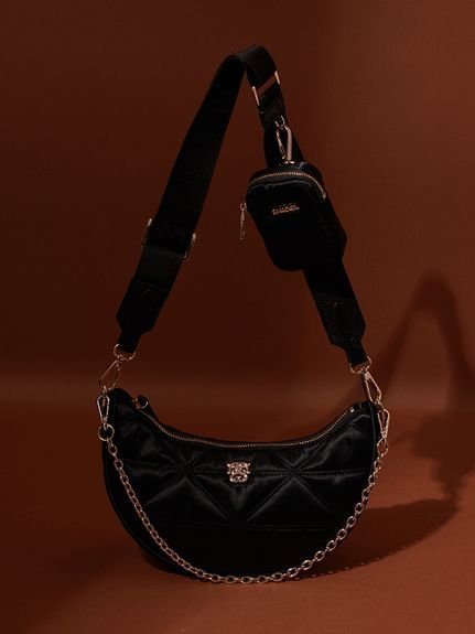 【スナイデル/SNIDEL】の【WEB限定】マルチウェイムーンバッグ インテリア・キッズ・メンズ・レディースファッション・服の通販 founy(ファニー) 　ファッション　Fashion　レディースファッション　Fashion for Women　バッグ　Bags　イエロー　Yellow　キルティング　Quilted, Quilting　スマート　Smart, Elegant　財布　Wallet, Purse　トレンド　Trend, Trending Now　フェミニン　Feminine, Girly　ポーチ　Pouch, Small Case　リップ　Lip, Lip Motif　エレガント 上品　Elegant　BLK[009]|ID: prp329100004760115 ipo3291000000034446487