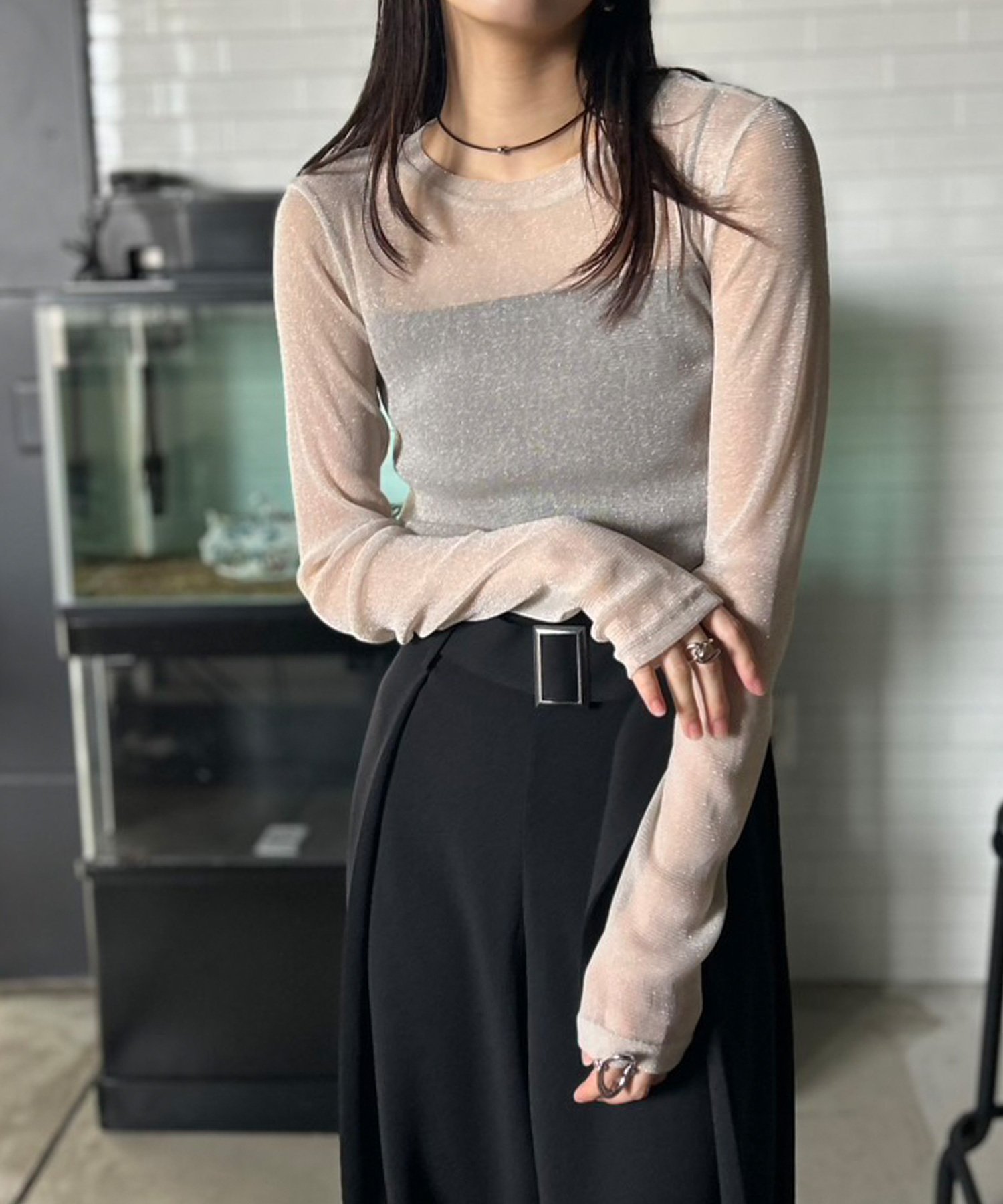 【アウトフィッター ラボ/Outfitter lab】の【全8色】 ラメシアートップス クルーネック 長袖 インテリア・キッズ・メンズ・レディースファッション・服の通販 founy(ファニー) ファッション Fashion レディースファッション Fashion for Women トップス・カットソー Cut & Sew Tops インナー Innerwear オケージョン Occasion Wear カーディガン Cardigan, Knitwear シアー Sheer, See-Through シルバー Silver, Metallic Silver シンプル Simple, Minimal ジャケット Jacket, Outerwear スウェット / スエット Sweatshirt, Sweatwear スラックス Slacks, Dress Pants デニム Denim, Jeans Material トレンド Trend, Trending Now 長袖 Long Sleeve, Full Sleeve フェミニン Feminine, Girly A/W・秋冬 Autumn/Winter S/S・春夏 SS, Spring/Summer, Warm Season おすすめ Recommended / Our Picks 夏 Summer 旅行 Travel セレモニー Ceremony 入学式 Entrance Ceremony 卒業式 Graduation Ceremony 結婚式 Wedding 二次会 After Party ビジネス 仕事 通勤 Business / Work / Commuting アイボリー|ID: prp329100004760161 ipo3291000000034592464