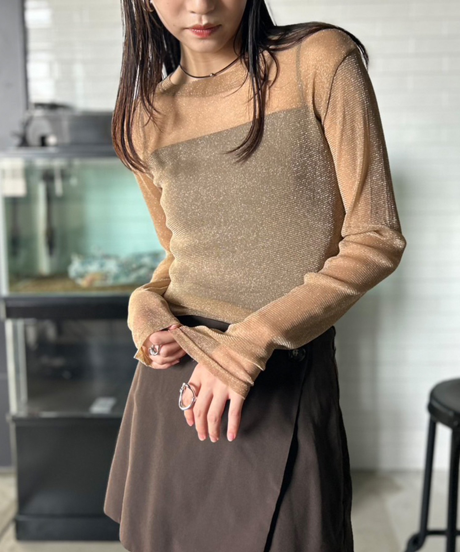 【アウトフィッター ラボ/Outfitter lab】の【全8色】 ラメシアートップス クルーネック 長袖 インテリア・キッズ・メンズ・レディースファッション・服の通販 founy(ファニー) ファッション Fashion レディースファッション Fashion for Women トップス・カットソー Cut & Sew Tops インナー Innerwear オケージョン Occasion Wear カーディガン Cardigan, Knitwear シアー Sheer, See-Through シルバー Silver, Metallic Silver シンプル Simple, Minimal ジャケット Jacket, Outerwear スウェット / スエット Sweatshirt, Sweatwear スラックス Slacks, Dress Pants デニム Denim, Jeans Material トレンド Trend, Trending Now 長袖 Long Sleeve, Full Sleeve フェミニン Feminine, Girly A/W・秋冬 Autumn/Winter S/S・春夏 SS, Spring/Summer, Warm Season おすすめ Recommended / Our Picks 夏 Summer 旅行 Travel セレモニー Ceremony 入学式 Entrance Ceremony 卒業式 Graduation Ceremony 結婚式 Wedding 二次会 After Party ビジネス 仕事 通勤 Business / Work / Commuting ゴールド|ID: prp329100004760161 ipo3291000000035140197