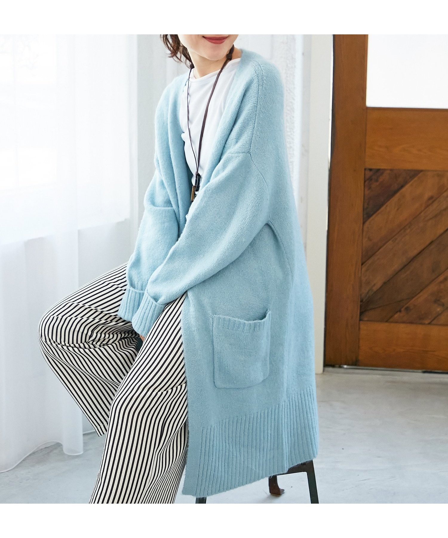 【ルクールブラン/le.coeur blanc】の《WEB限定アイテム》ニュアンスロングカーディガン インテリア・キッズ・メンズ・レディースファッション・服の通販 founy(ファニー) 　ファッション　Fashion　レディースファッション　Fashion for Women　トップス・カットソー　Cut & Sew Tops　カーディガン・羽織り　Layered Style Cardigans　おすすめ　Recommended / Our Picks　ウォッシャブル　Machine Washable　カーディガン　Cardigan, Knitwear　リラックス　Relax, Relaxed Fit　ワイド　Wide, Wide Fit　冬　Winter / This Winter　サックス|ID: prp329100004760193 ipo3291000000034447609