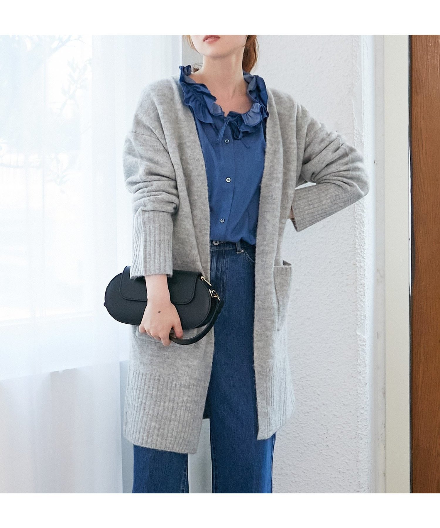 【ルクールブラン/le.coeur blanc】の《WEB限定アイテム》ニュアンスロングカーディガン インテリア・キッズ・メンズ・レディースファッション・服の通販 founy(ファニー) 　ファッション　Fashion　レディースファッション　Fashion for Women　トップス・カットソー　Cut & Sew Tops　カーディガン・羽織り　Layered Style Cardigans　おすすめ　Recommended / Our Picks　ウォッシャブル　Machine Washable　カーディガン　Cardigan, Knitwear　リラックス　Relax, Relaxed Fit　ワイド　Wide, Wide Fit　冬　Winter / This Winter　L/グレー|ID: prp329100004760193 ipo3291000000034447611