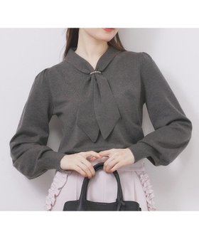 【インデックス/INDEX】のゴールドパーツ付きボウタイニット【洗濯機OK】《10col/XS~LL》 人気、トレンドファッション・服の通販 founy(ファニー) ファッション Fashion レディースファッション Fashion for Women トップス・カットソー Cut & Sew Tops ニット Knit Tops & Sweaters コンパクト Compact, Small Size スマート Smart, Elegant トレンド Trend, Trending Now ビジュー Bijou, Jewel-like Accent ミックス Mix, Mixed Style ワーク Workwear, Utility Style おすすめ Recommended / Our Picks ビジネス 仕事 通勤 Business / Work / Commuting |ID:prp329100004760201