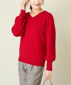 【アー ヴェー ヴェー/a.v.v】の【洗える】Vネックパフスリーブニット/アンサンブル対応 レッド|ID: prp329100004760304 ipo3291000000034448995