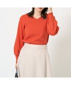 【アー ヴェー ヴェー/a.v.v】の【洗える】Vネックパフスリーブニット/アンサンブル対応 オレンジ|ID: prp329100004760304 ipo3291000000034623834