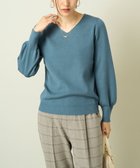 【アー ヴェー ヴェー/a.v.v】の【洗える】Vネックパフスリーブニット/アンサンブル対応 ブルー|ID: prp329100004760304 ipo3291000000034623837