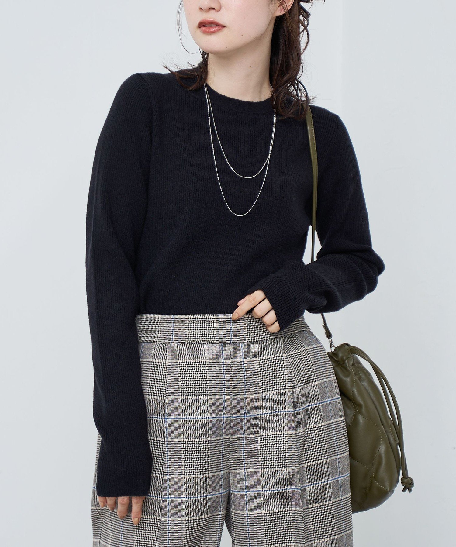 【コーエン/COEN】のモチモチリブクルーネックニット インテリア・キッズ・メンズ・レディースファッション・服の通販 founy(ファニー) 　ファッション　Fashion　レディースファッション　Fashion for Women　トップス・カットソー　Cut & Sew Tops　ニット　Knit Tops & Sweaters　インナー　Innerwear　洗える　Machine Washable　シンプル　Simple, Minimal　ハイネック　High Neck, Mock Neck　フィット　Fit, Slim Fit　BLACK|ID: prp329100004760333 ipo3291000000034513987