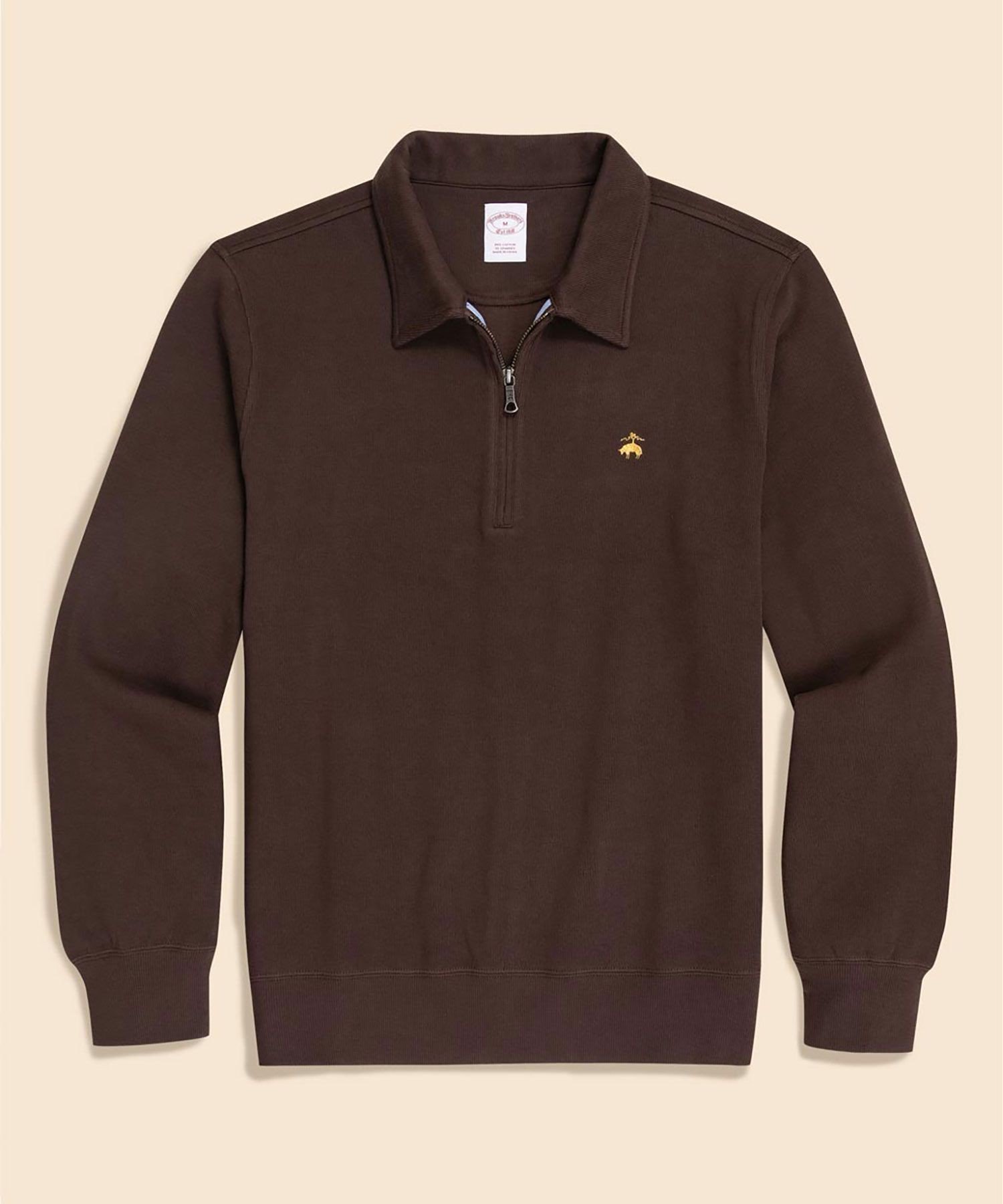 【ブルックス ブラザーズ/Brooks Brothers / MEN】のコットンジャージー GFロゴ ハーフジップカラー プルオーバー インテリア・キッズ・メンズ・レディースファッション・服の通販 founy(ファニー) 　ファッション　Fashion　メンズファッション　Fashion for Men　トップス・カットソー　Cut & Sew Tops　おすすめ　Recommended / Our Picks　カットソー　Cut and Sewn Top　シンプル　Simple, Minimal　ストレッチ　Stretch, Stretchy Fabric　モックネック　Mock Neck, Short Turtleneck　ダークブラウン|ID: prp329100004760447 ipo3291000000034450302