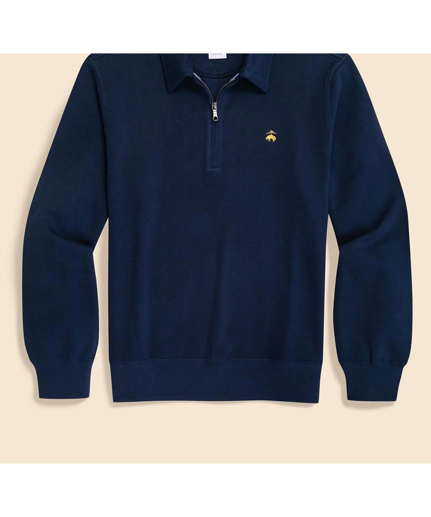 【ブルックス ブラザーズ/Brooks Brothers / MEN】のコットンジャージー GFロゴ ハーフジップカラー プルオーバー インテリア・キッズ・メンズ・レディースファッション・服の通販 founy(ファニー) 　ファッション　Fashion　メンズファッション　Fashion for Men　トップス・カットソー　Cut & Sew Tops　おすすめ　Recommended / Our Picks　カットソー　Cut and Sewn Top　シンプル　Simple, Minimal　ストレッチ　Stretch, Stretchy Fabric　モックネック　Mock Neck, Short Turtleneck　ネイビー|ID: prp329100004760447 ipo3291000000034450303