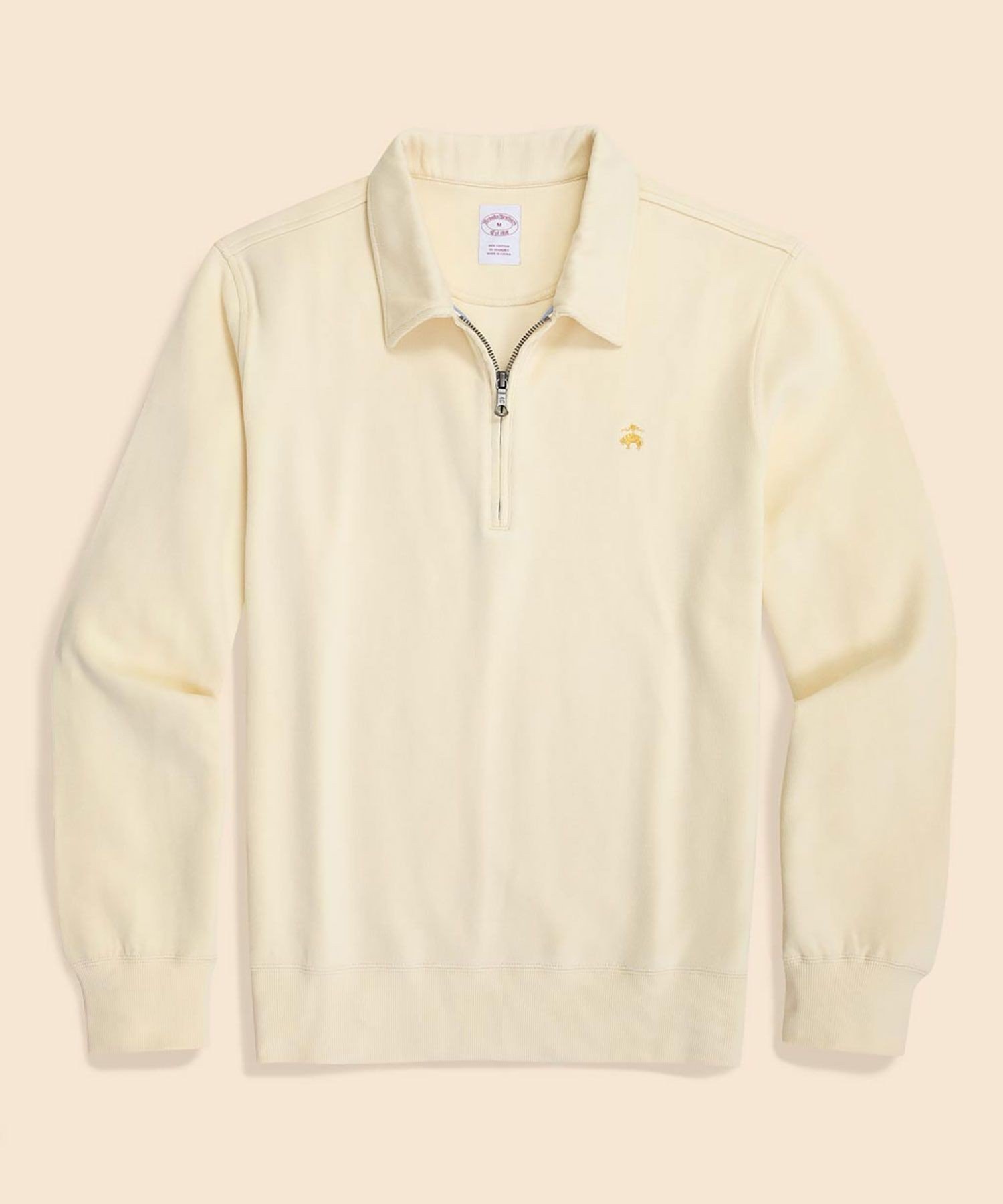 【ブルックス ブラザーズ/Brooks Brothers / MEN】のコットンジャージー GFロゴ ハーフジップカラー プルオーバー インテリア・キッズ・メンズ・レディースファッション・服の通販 founy(ファニー) 　ファッション　Fashion　メンズファッション　Fashion for Men　トップス・カットソー　Cut & Sew Tops　おすすめ　Recommended / Our Picks　カットソー　Cut and Sewn Top　シンプル　Simple, Minimal　ストレッチ　Stretch, Stretchy Fabric　モックネック　Mock Neck, Short Turtleneck　キャメル|ID: prp329100004760447 ipo3291000000034450304