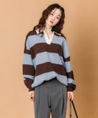 【フリークスストア/FREAK'S STORE】のビッグシルエット ボーダー ニット ラガーシャツ 【限定展開】 25AW ブラウン×サックスブルー|ID: prp329100004760468 ipo3291000000034918245