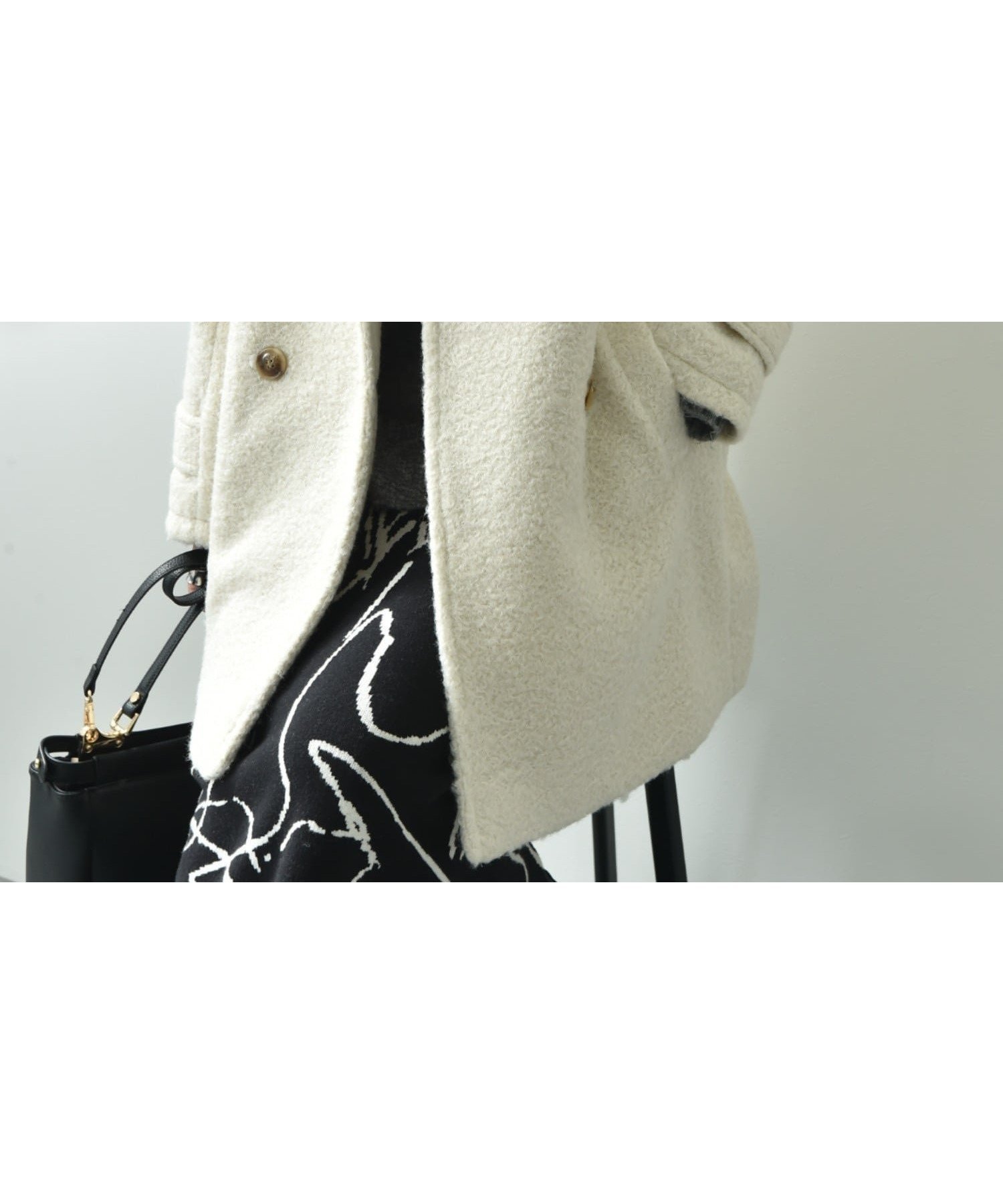 【インタープラネット/INTERPLANET】のブークレツイードダブルミドル丈コート インテリア・キッズ・メンズ・レディースファッション・服の通販 founy(ファニー) 　ファッション　Fashion　レディースファッション　Fashion for Women　アウター　Coat / Outerwear Collection　コート・ロングコート・ピーコート　Long Coats, Peacoats & More　ショルダー　Shoulder, Shoulder Strap　シンプル　Simple, Minimal　ダブル　Double, Double-Breasted　ドロップ　Drop Shoulder, Dropped Style　フォルム　Silhouette, Form　ベーシック　Basic, Essential　マーブル　Marble, Marble Pattern　オフホワイト|ID: prp329100004760779 ipo3291000000034477741