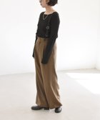 【シップス フォー ウィメン/SHIPS】のquaranciel 洗濯機可能 チェック サスペンダー付 タック ワイド パンツ ブラウン|ID: prp329100004760842 ipo3291000000034453600