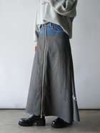 【ラシュッド/LASUD】のリメイクタッチZIP サイドタックフレアースカート ダークグレー|ID: prp329100004760853 ipo3291000000034608647