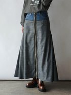 【ラシュッド/LASUD】のリメイクタッチZIP サイドタックフレアースカート チャコールグレー|ID: prp329100004760853 ipo3291000000034608649
